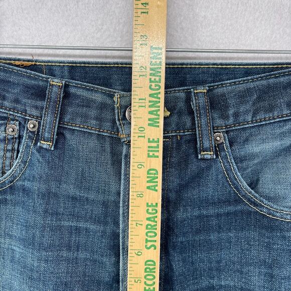 LEVIS Jeans Mens 32x32 501 Slim Fit Straight Leg Denim Wash Cotton Blue - Picture 11 of 14